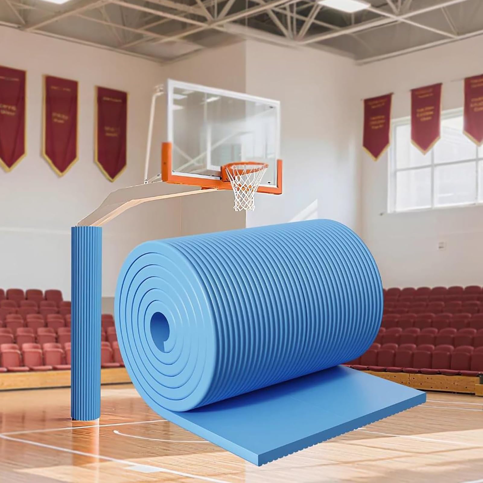 Cuscinetti per pali da basket extra larghi, 200,7 cm, morbidi e protettivi, imbottiture adesive per pali da basket e design che assorbe gli urti