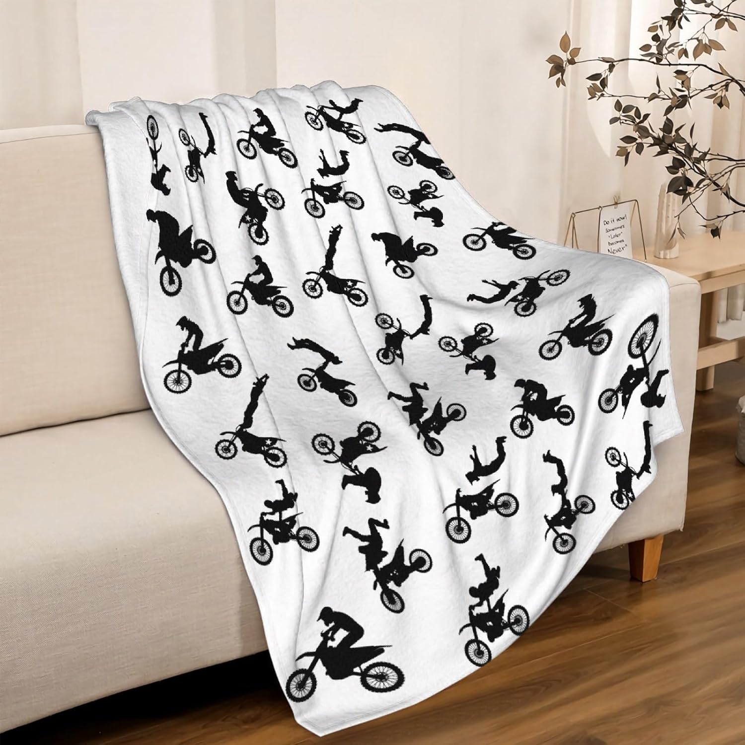 Motorcycles Dirt Bike Blanket Gifts Super Soft Fleece Throw Blankets Cozy Flannel Air Conditioning Blanket Christmas Thanksgivng Gifts Blanket for Couch Bed 60x50 in for Teen - Image 8