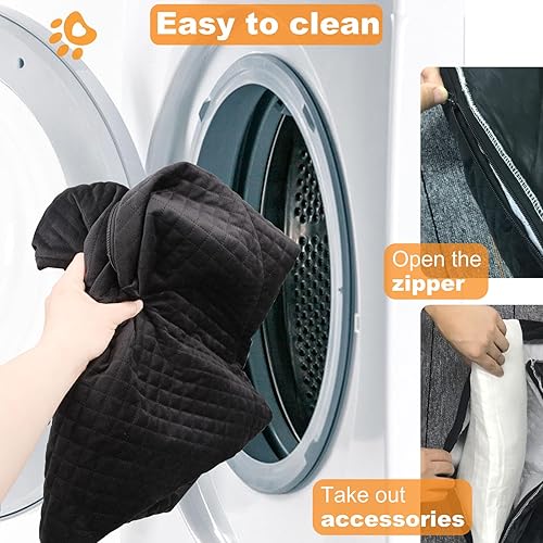 Miniatura 5 de PetSafe Solvit Luxe Asiento de automóvil para perros grandes/medianos o 2 perros pequeños, tela suave y base antideslizante, se desmonta para una