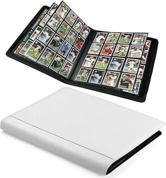 Arkeiliy Premium Ringless Trading Card Binder - 1024 Capacity, 16 Side-Loading Pockets per Page, Archival Quality Protection & Anti-Slip Spine for TCG, MTG, Sports Cards White II