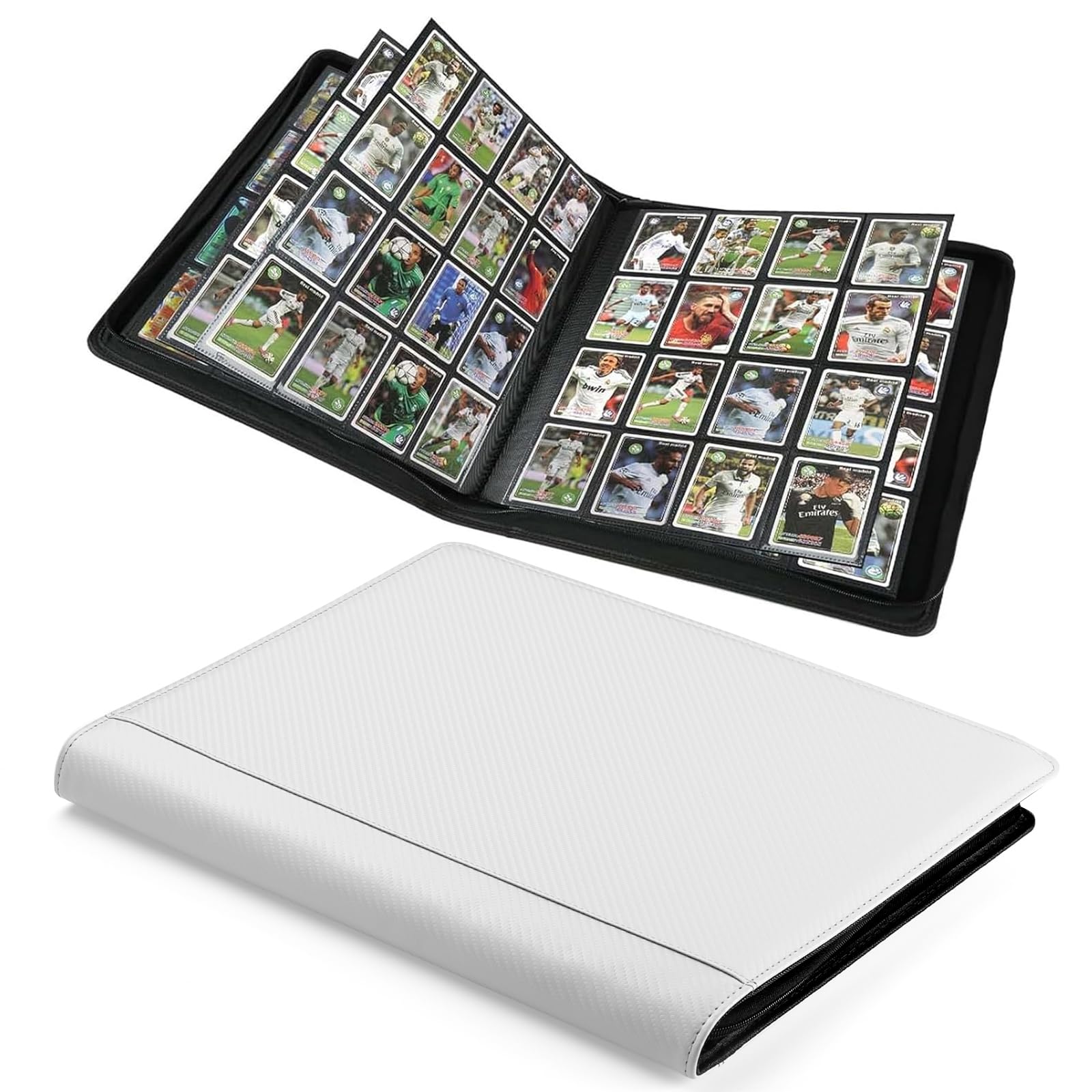 Arkeiliy Premium Ringless Trading Card Binder - 1024 Capacity, 16 Side-Loading Pockets per Page, Archival Quality Protection & Anti-Slip Spine for TCG, MTG, Sports Cards (White II) — image 1