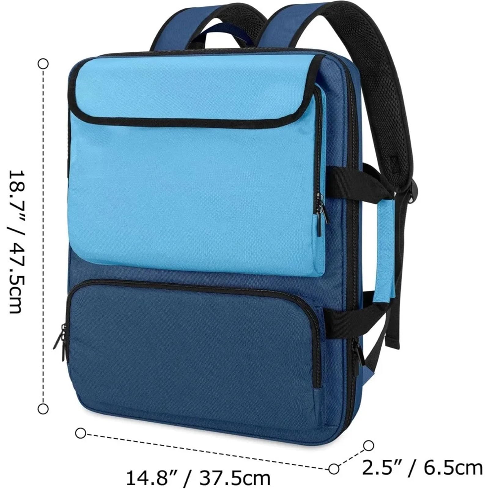 Borsa per Portfolio Artistico Custodia for portfolio artistico A3 15 x 18 pollici, borsa da viaggio for artisti, opere d'arte e materiali for la pittura Utilizzato per conservare le opere(Blue)