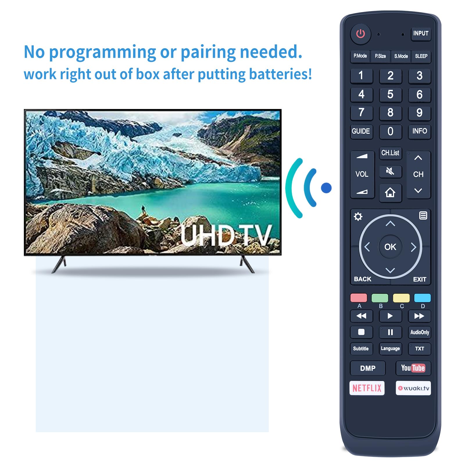 GOUYESHO Telecomando di ricambio EN3N39H per Hisense TV 40H5C 43H5C 43H7C 50CU6000 50H5C 50H6C 50H7C 50H7GB 50H7GB1 50H8C 55H5C 65H10B 65H10B2 65H7B2 5H8c per Telecomando Hisense