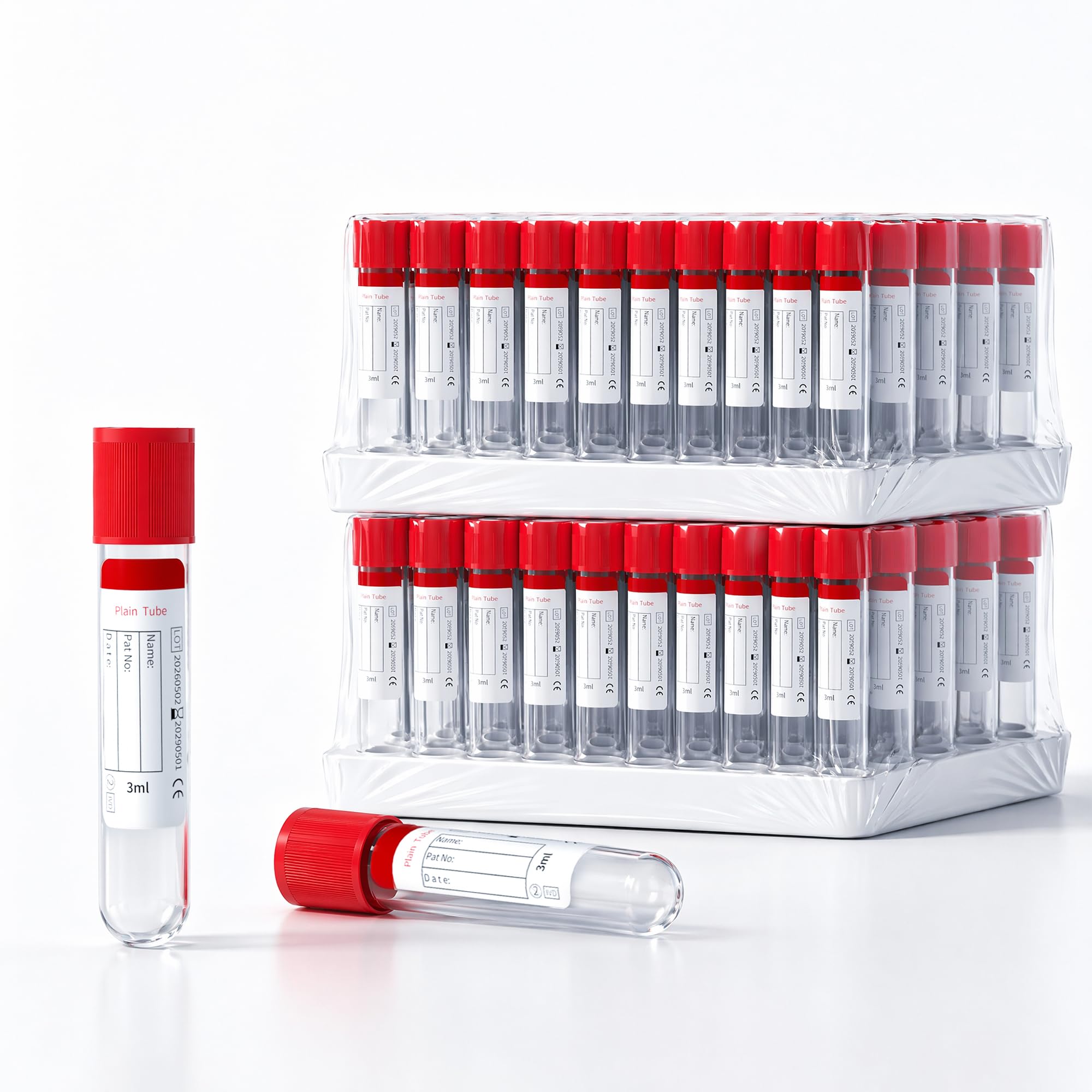 Lab Sample Tubes - 100 Pcs 10ml -12