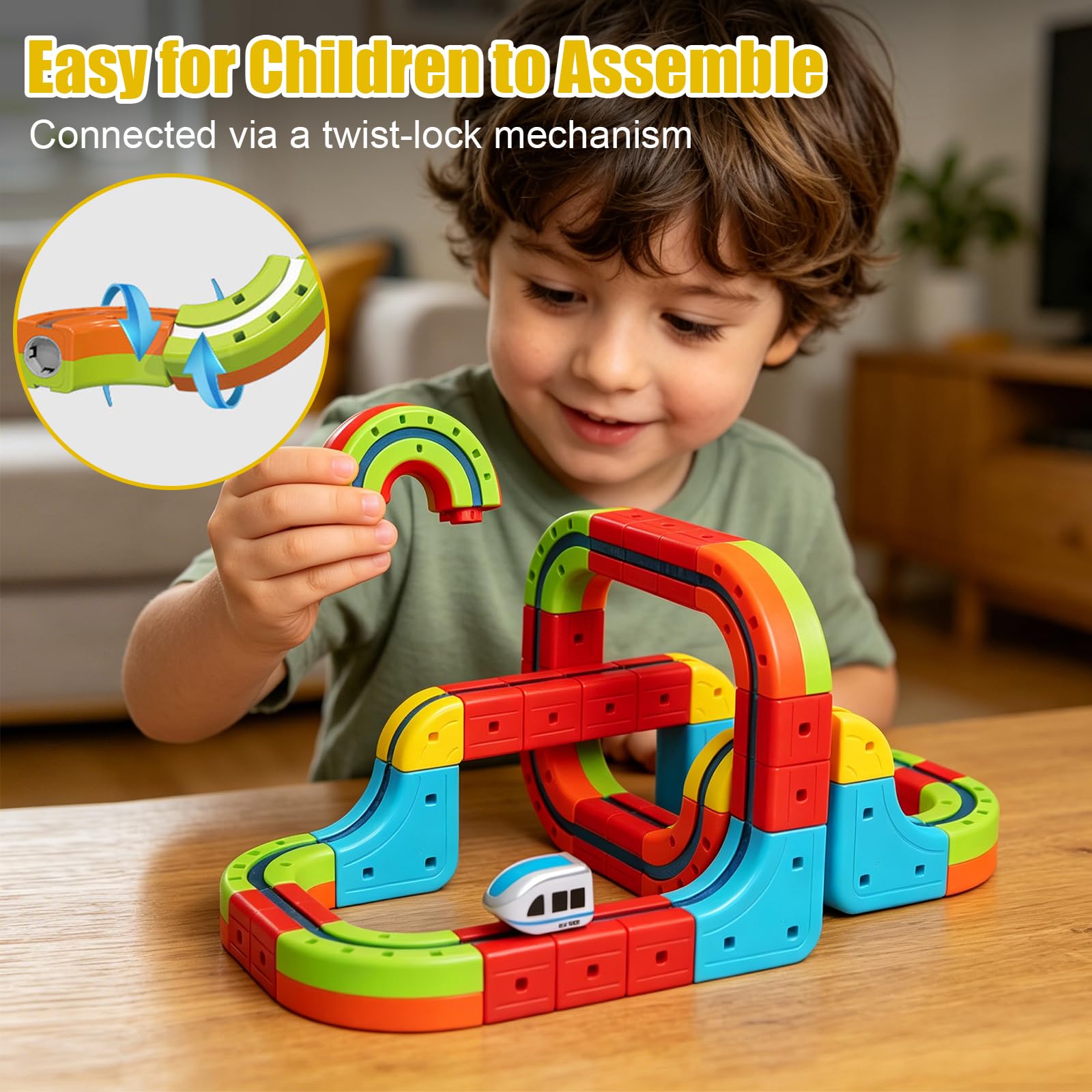DIY Montaggio Rail Treno Elettrico,Creativo Magnete Treno per Bambini