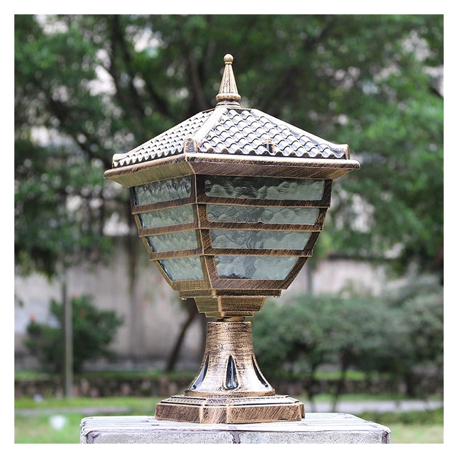 Lampada da cortile Lampada da colonna Cortile industriale retrò Giardino da parete Patio Pilastro Lampada da palo Apparecchio di illuminazione Luci da recinzione Lampada da pavimento per esterni