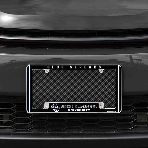 Miniatura 167 de Rico Industries Marco de matrícula estándar de la NCAA de 12 x 6 pulgadas, cromado para automóvil, camión, SUV (G-H-I-J-K escuelas)