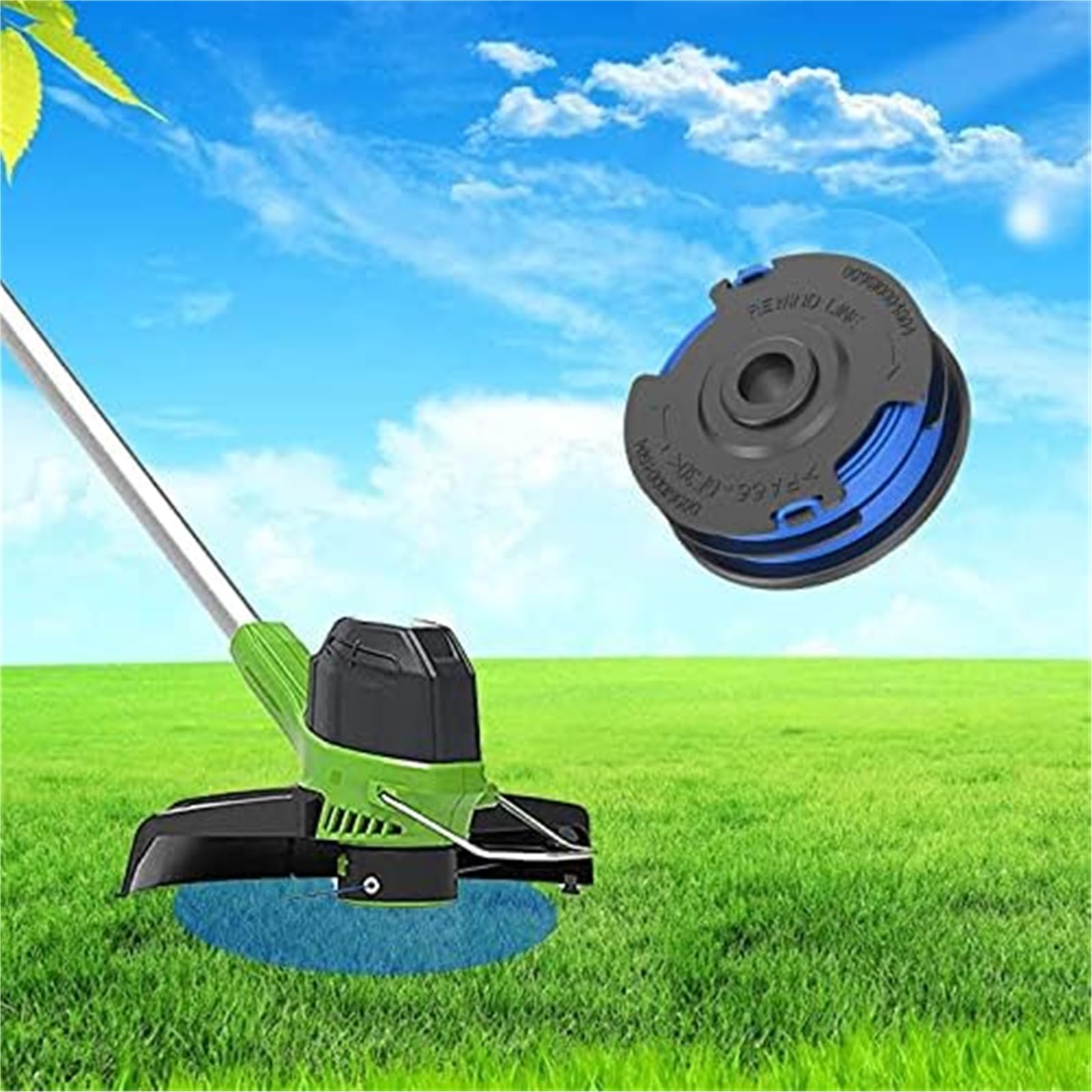 Automatyczna szpula kosiarki 6 sztuk wymienna żyłka szpuli dla Greenworks G40LT 8. X 1,65 mm 40 V podkaszarki dla trawnika G40LTK2 G40LTK2x(BLACK 8pcs)