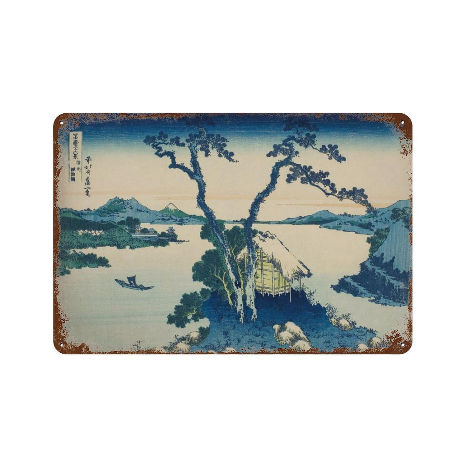 xiaoxiaoshen Hokusai Mount Fuji Ukiyo-e Japanese Wall Decor Art Metal Tin Poster Modern Home Decor Art Home Bar Shop Decorations Vintage Sign 20x30cm