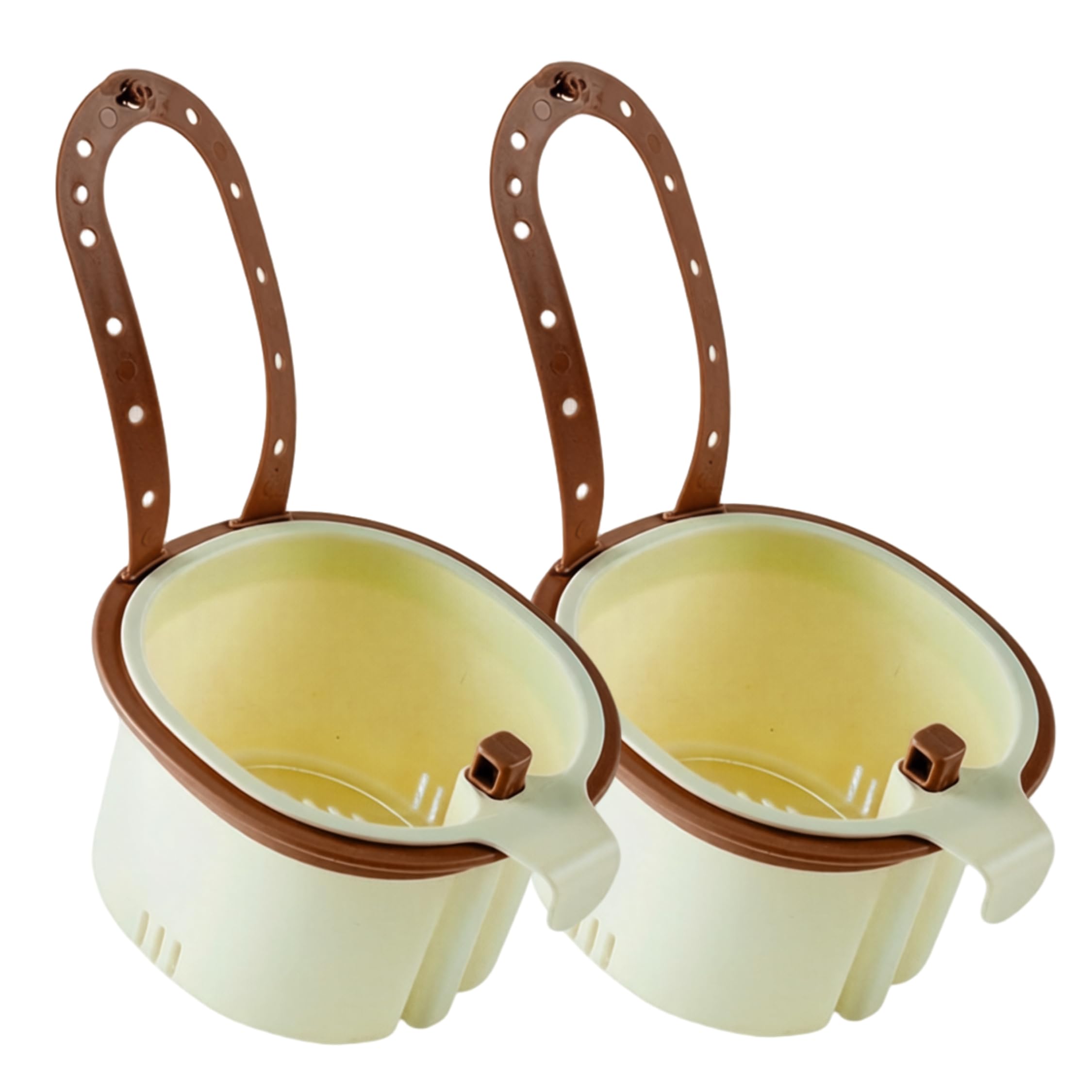 Pineeseatile 2PCS Kitchen Sink Strainer Basket, Hanging Detachable Sink Filter Basket with Press Dump, Dark Brown, Strainer