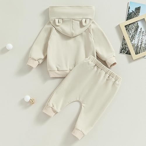 Miniatura 4 de Ropa de bebé niño 6 12 18 24M pantalones conjunto manga larga contraste sudadera otoño invierno bebé trajes sudaderas con capucha