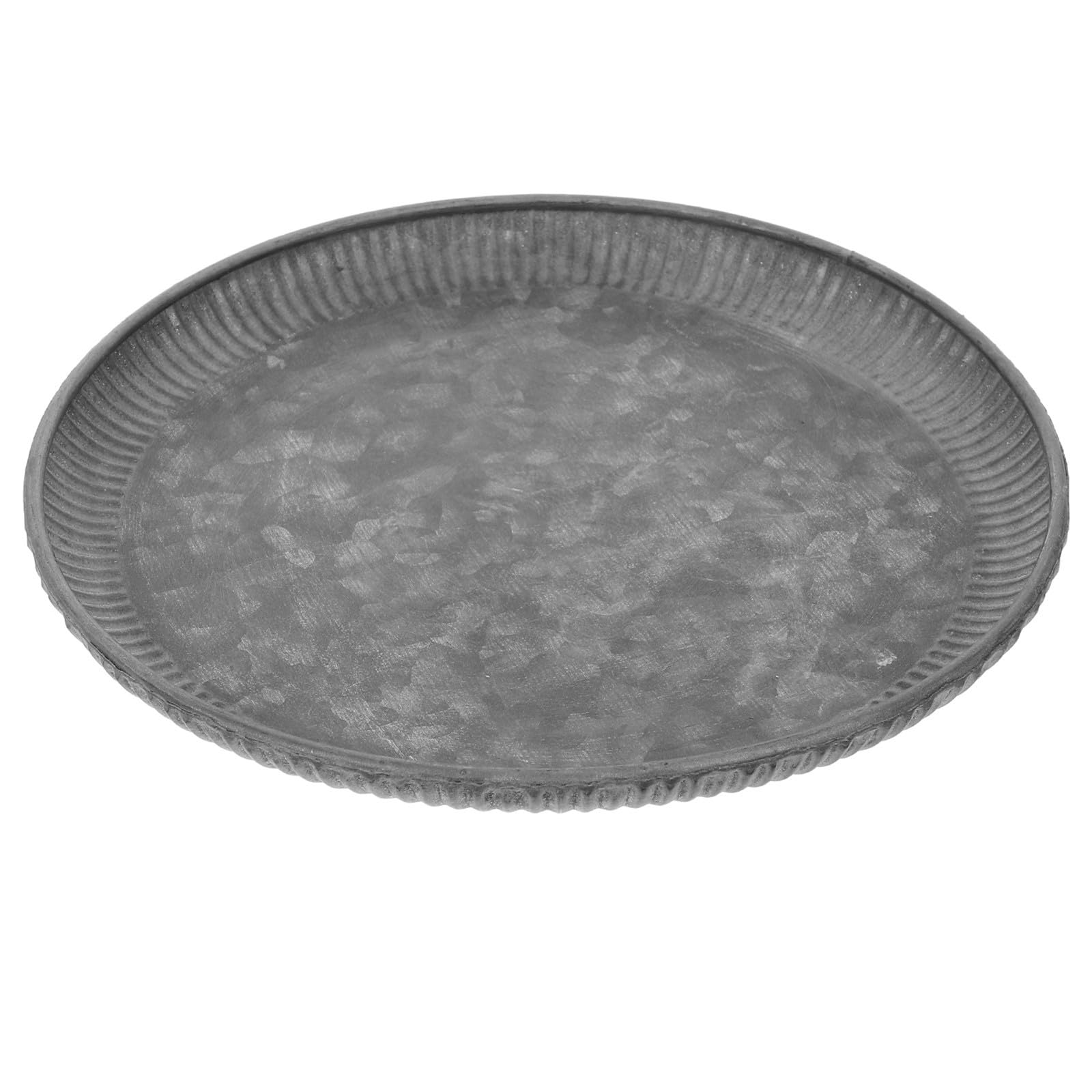 Bandeja borde ondulado Toddmomy 25x25cm redonda de hierro vintage para mesa café