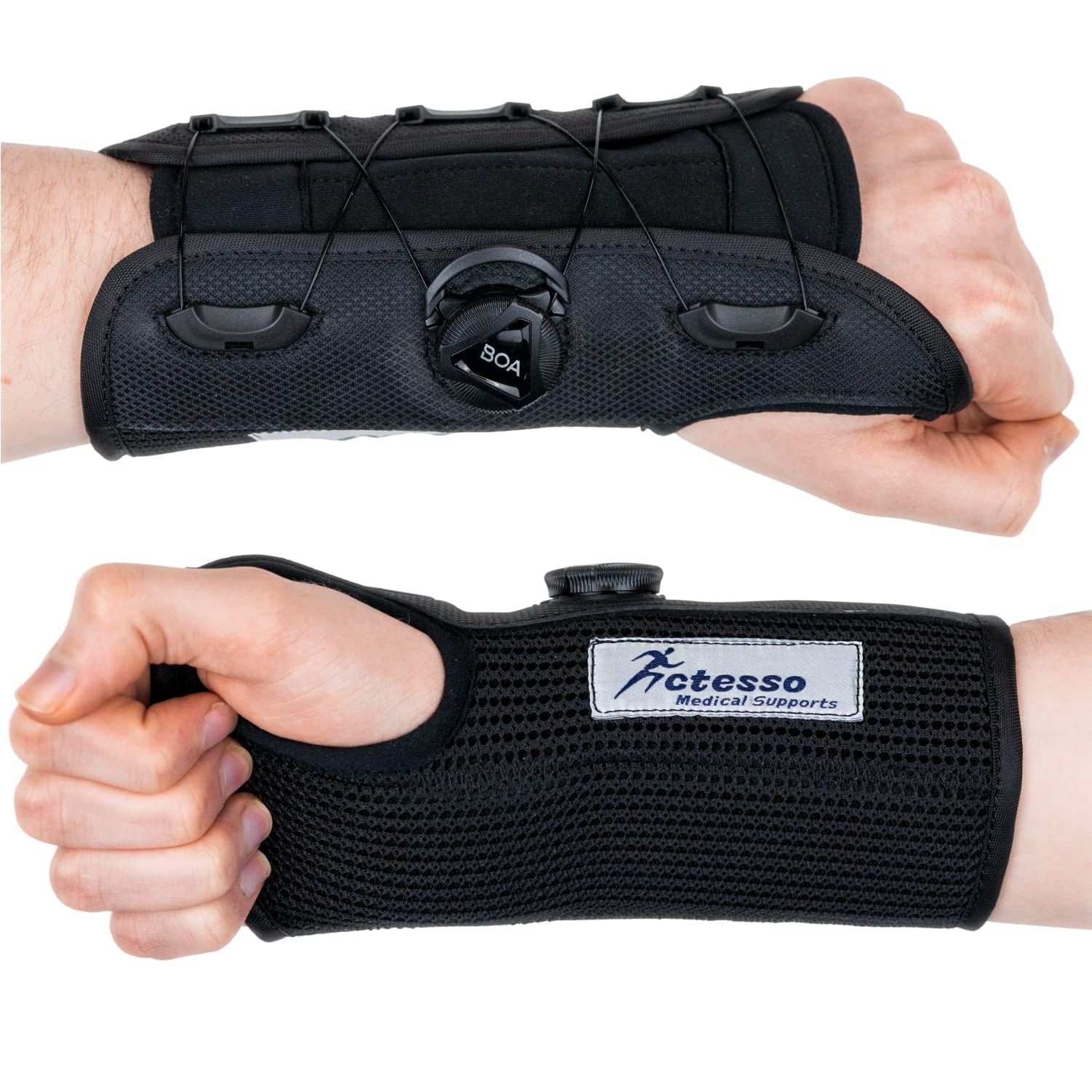 Actesso Premium BOA Handgelenkschiene - Verstellbares Stütz-Kompressionssystem für Karpaltunnel, Verstauchungen, Sehnenscheidenentzündung, Arthritis, Schmerzen, RSI-Verletzungen