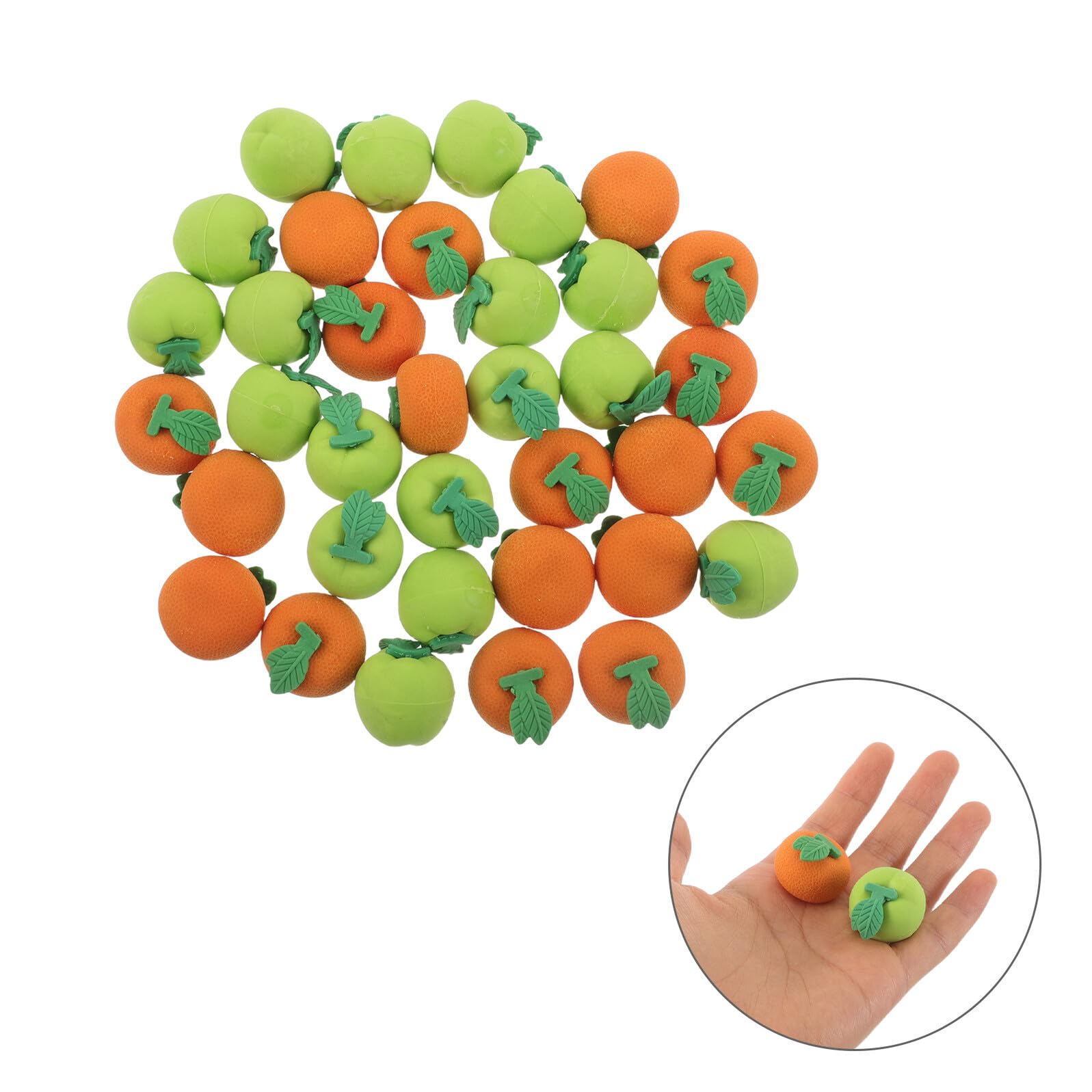 UKCOCO 100pièces Lot de Gommes à Effacer Forme de Fruits Mini Pommes et Oranges pour Garçon Fille Fournitures Scolaires Kawaii Récompenses de Fête Rentrée Scolaire