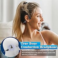 Vista 5 de OFUSHO Auriculares de conducción ósea, auriculares Bluetooth impermeables IP68 de oreja abierta, auriculares inalámbricos para deporte, micrófono