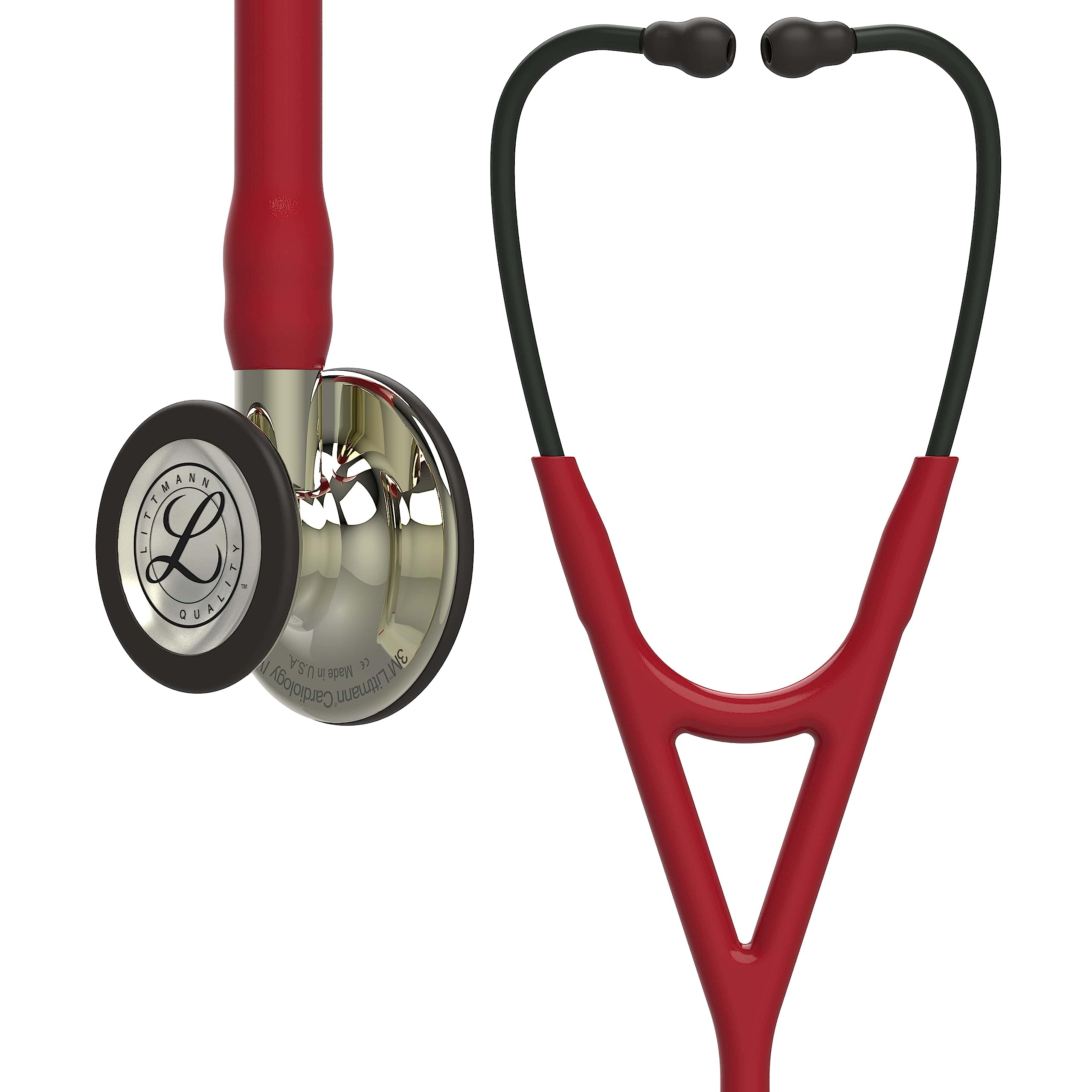3M Littmann Cardiology IV Estetoscopio con Grabado Gratuito y Linterna Pupilar de Regalo (Burdeos/Champagne Edition)