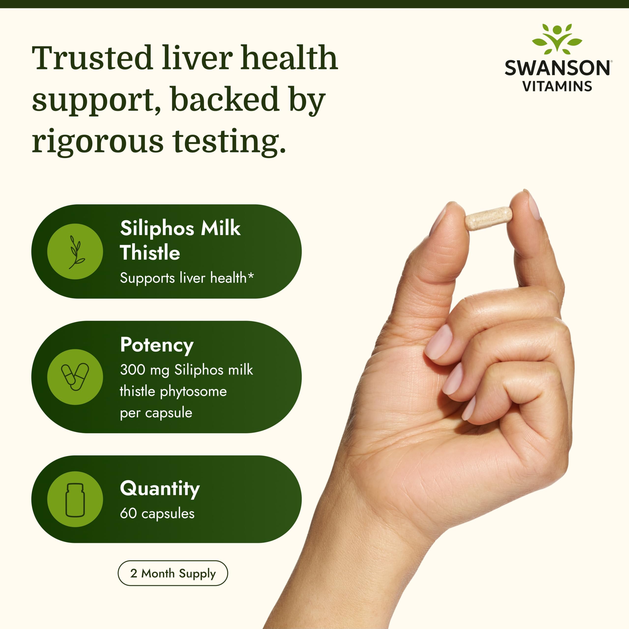 Swanson Siliphos Milk Thistle Phytosome 300 Milligrams, 60 Capsules — Amazon image 3