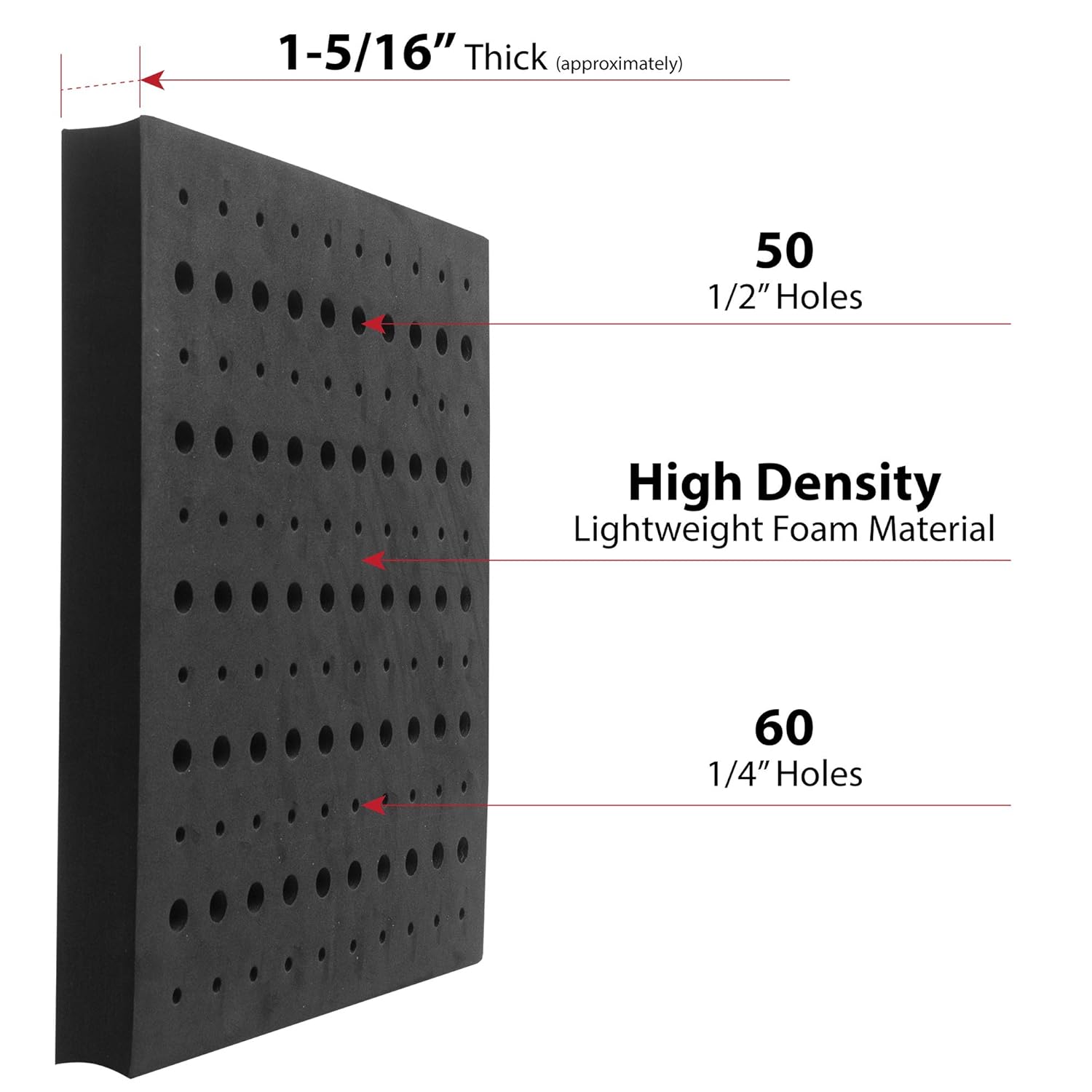 Router Bit Storage Tray - 1-5/16" Thick Foam Holds 110 Bits Total