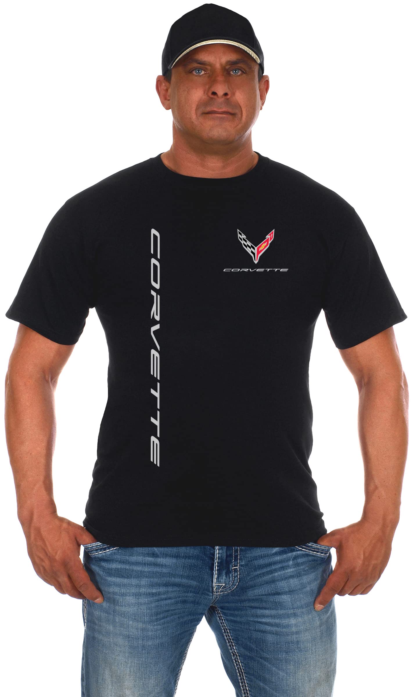JH DESIGN GROUP Men's Cheverolet Corvette C8 T-Shirt Classic Short Sleeve Crew Neck Shirt