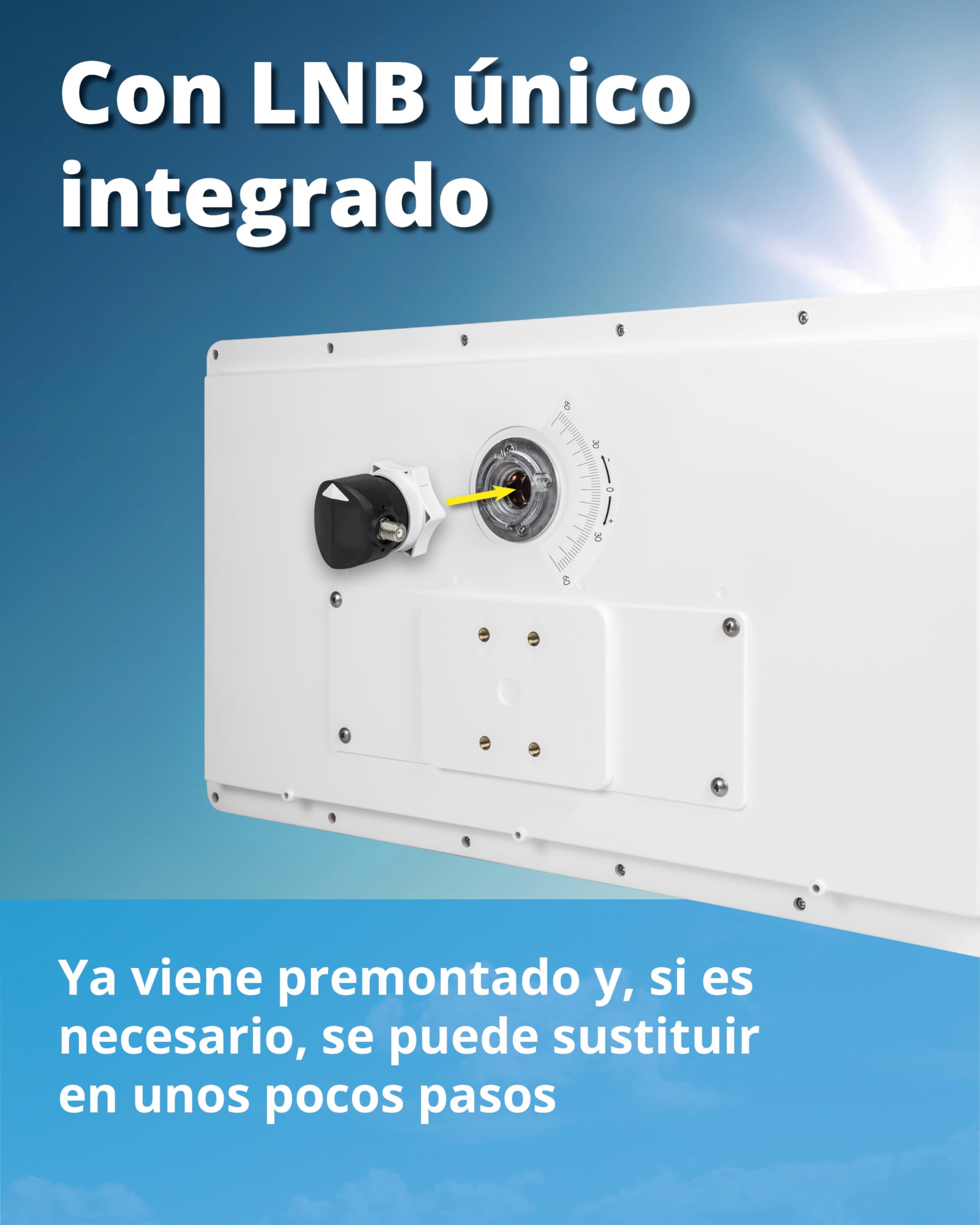 Megasat Antena Plana D1 Profi-Line – Antena satélite para 1 Usuario | LNB intercambiable, instalación en pared, mástil/balcón o ventana