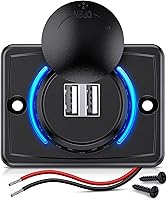 Vista 10 de Nilight 2 Pack PD Type C y QC 3.0 Panel de toma rápida USB con interruptor táctil LED ON Off, kit de cable fundido para coches, camiones