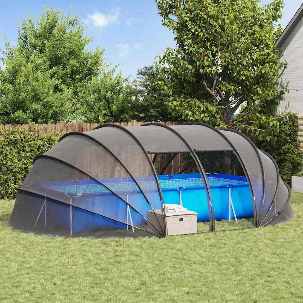 Tenda da piscina a cupola trasparente, 538 x 440 x 204 cm, per piscina esterna, in poliestere 185T con rivestimento in PU, impermeabile, resistente ai raggi UV e ignifuga, con porte arrotolabili con