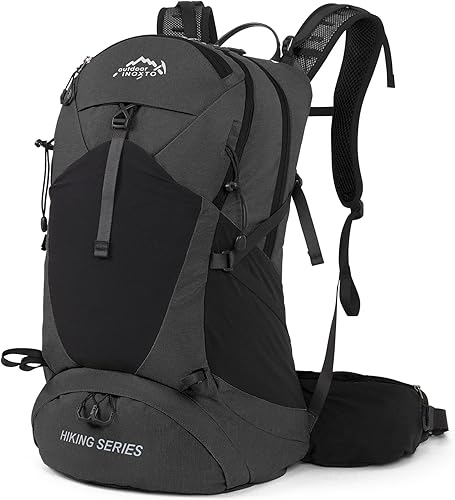 Mochila de senderismo, mochila de senderismo impermeable con cubierta para lluvia, mochila ligera de viaje para acampar para hombres y mujeres