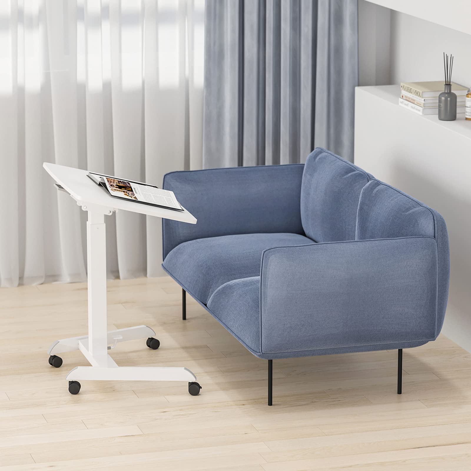 ROLINE PC-Arbeitstisch, höhenverstellbar, neigbar, weiß