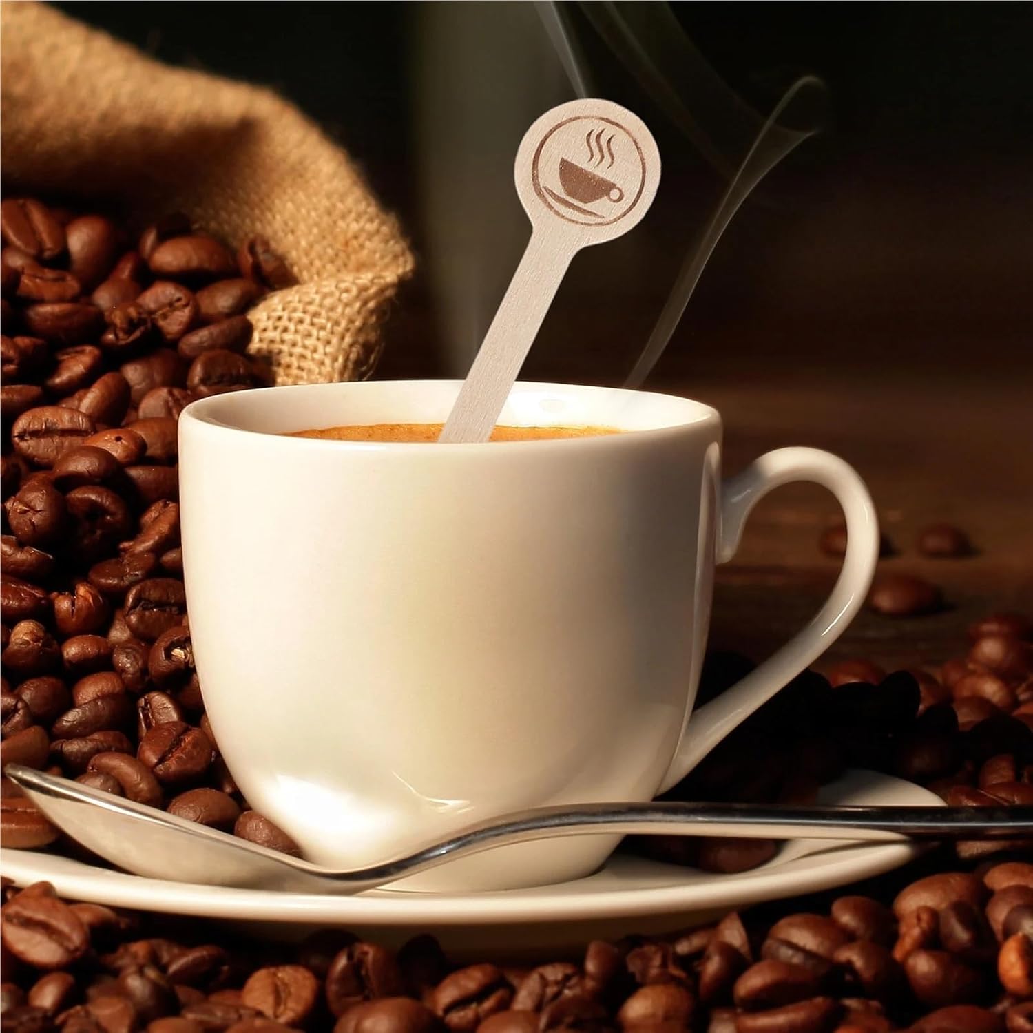 400 Pcs Wooden Coffee Stirring Sticks Hot Cold Disposable Cocoa Swizzle Rods Cocktail Supplies