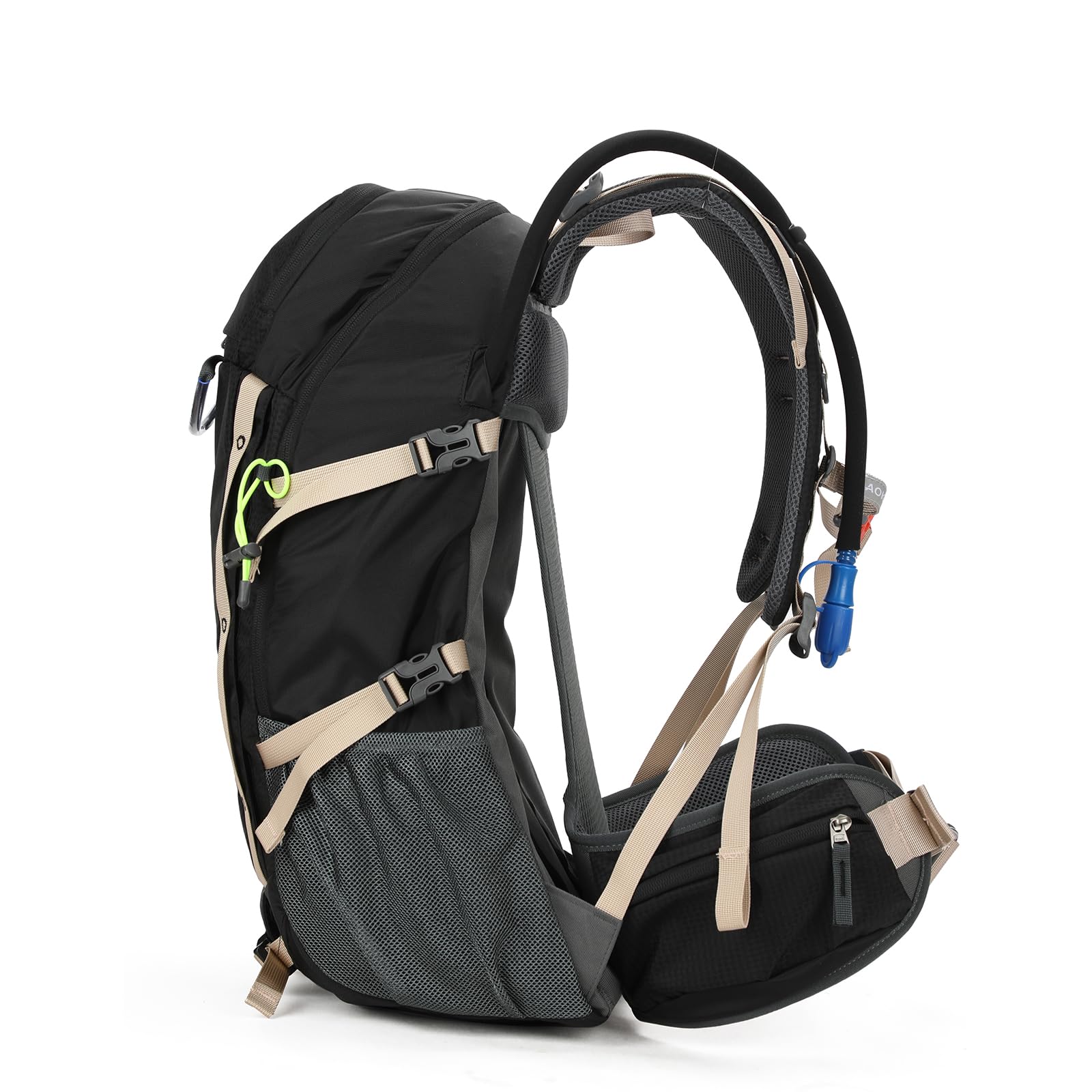 Aoking,Rucksack zum Wandern/Klettern,40L_YJN79807,50L_YJN67363,Standardelemente: abnehmbares Airflow-Mesh-Board,wasserdicht,SOS-Pfeife,Regenschutz,Optionen: Wasserblase 2 Liter,Schlafsäcke