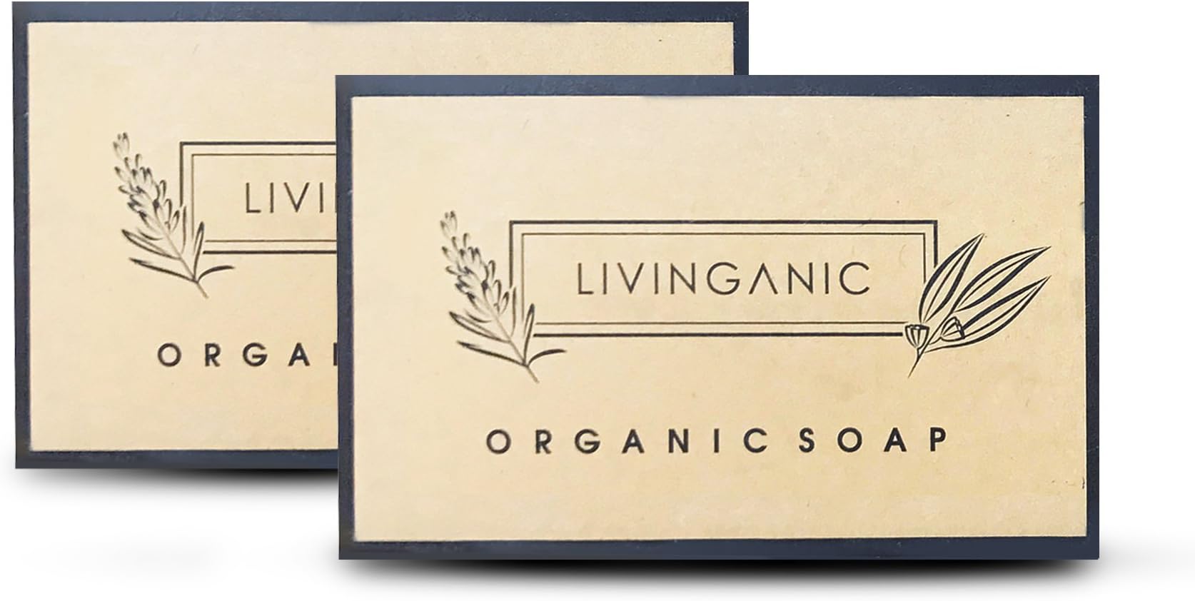 Livinganic Pure Essential 100%All Natural Organic Soap Make with Coconut Oil, Lavender Oil, Eucalyptus Oil, Chamomile Powder and Rosemary Exact, Hydration Anti-inflammation Anti-aging Face & Body Soap