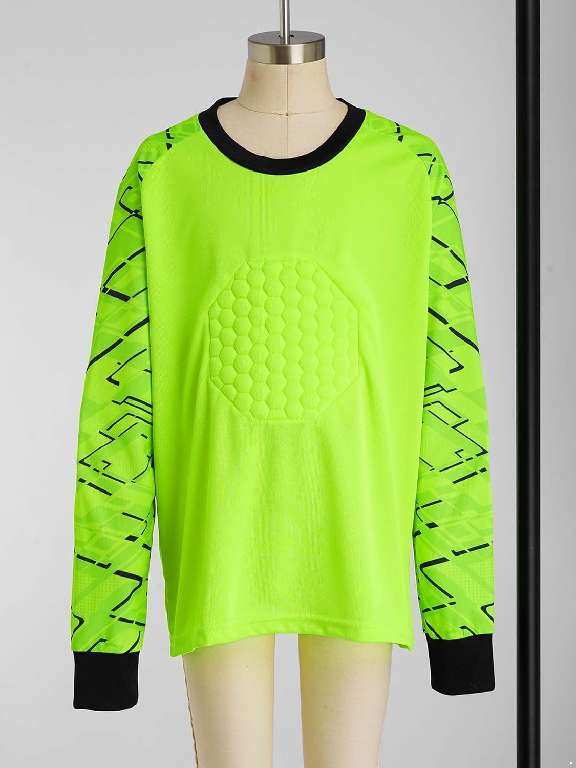 YiZYiF Kids Boys Goalie Jersey Padded Protection Goalie Shirt Padded T-Shirt Football Pullover Tees Sweatshirt