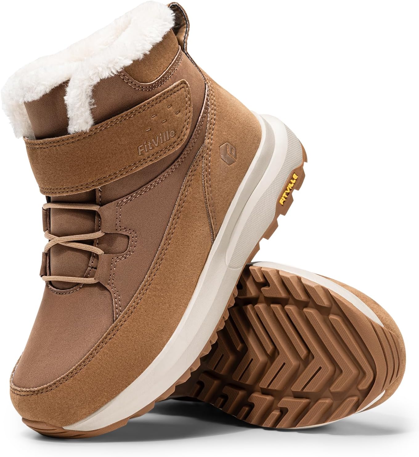 FitVille Womens Wide Snow Boots Fur Lined Boots for Women Winter Warm Boots Wide Width Womens Outdoor Snow Booties