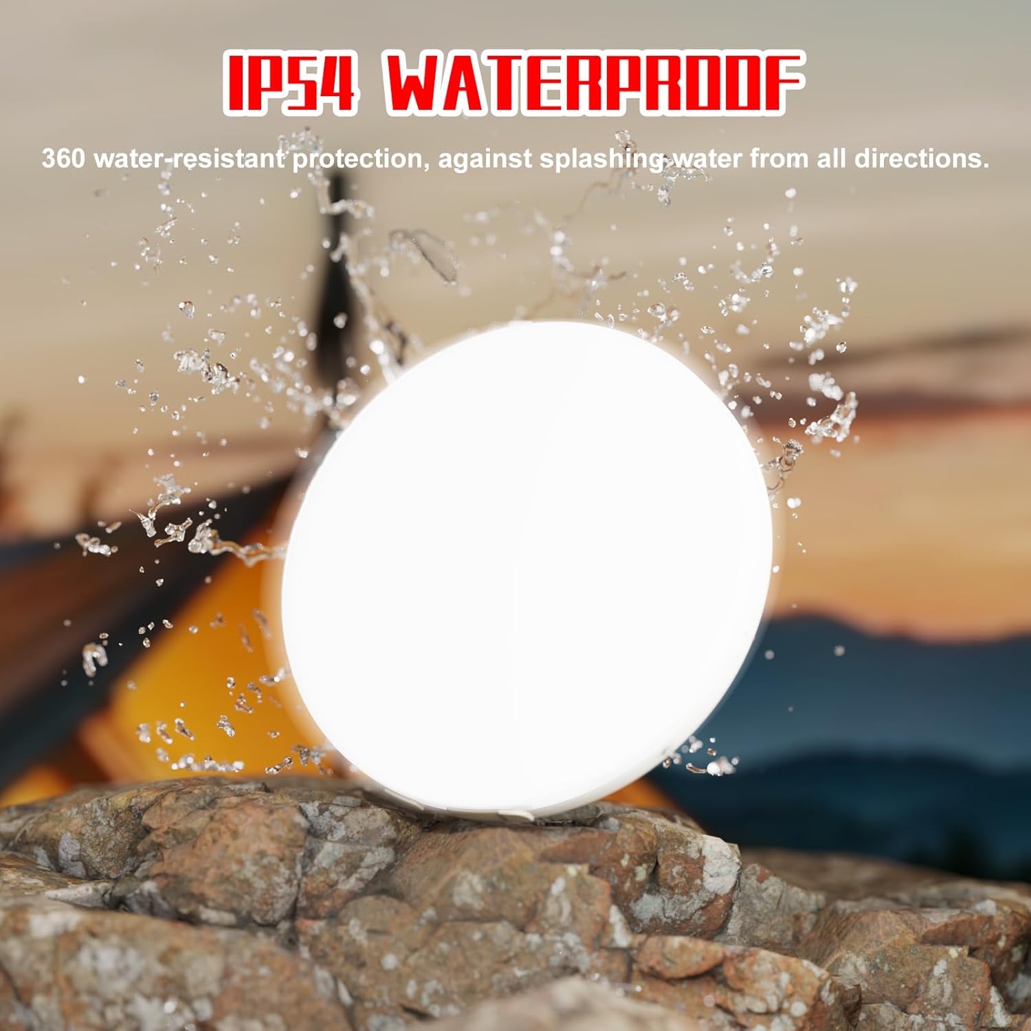 Magnetic Tent Light, Rechargeable Camping Lantern with Remote Control, IP54 Waterproof Emergency Lights LED Lamp for Sunshade Sail Hiking Fishing Hurricane Emergency Outage