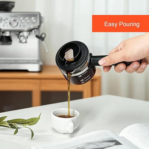 Miniatura 3 de Jarra de café expreso de vidrio de 4 tazas compatible con cafeteras Mr. Coffee, Krups, Salton, DeLonghi, Imusa y café expreso. Adecuado para la