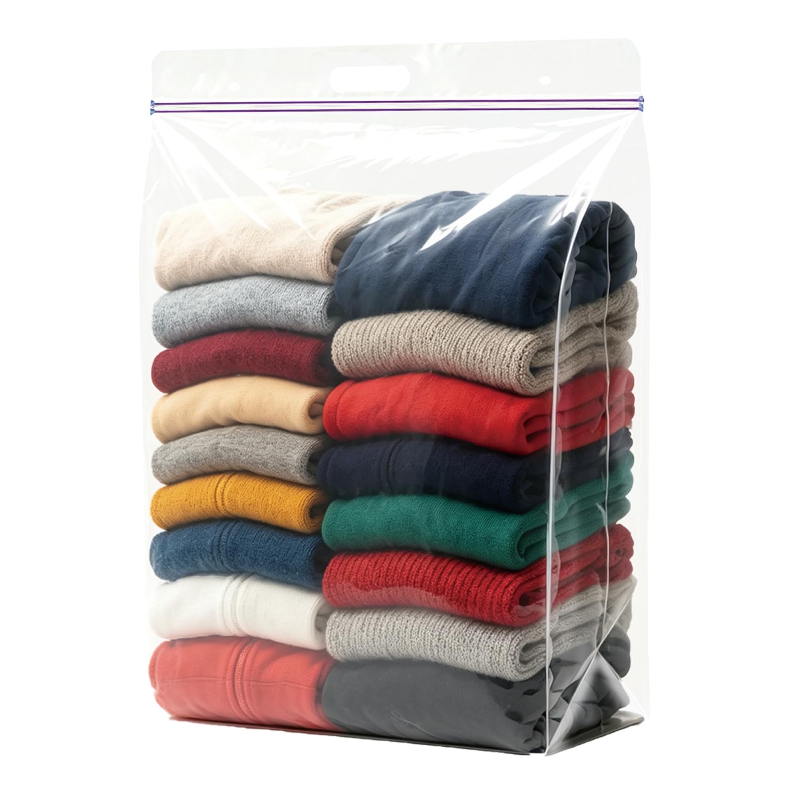 20 Gallon Jumbo Storage Bags, 3 Pack Clear Plastic Storage Bag with Carry Handle, 24" x 32" Heavy Duty Ziplock Storage Bag Resealable Large Zipper Bag for Clothing, Moving, Bedding and Travel, 4 Mil