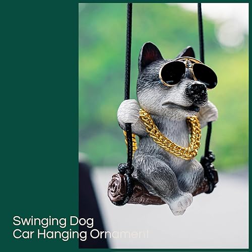Miniatura 4 de Floruit Siberian Husky - Accesorios para colgar en el espejo del automóvil, accesorios para espejo retrovisor de perro oscilante, accesorios para