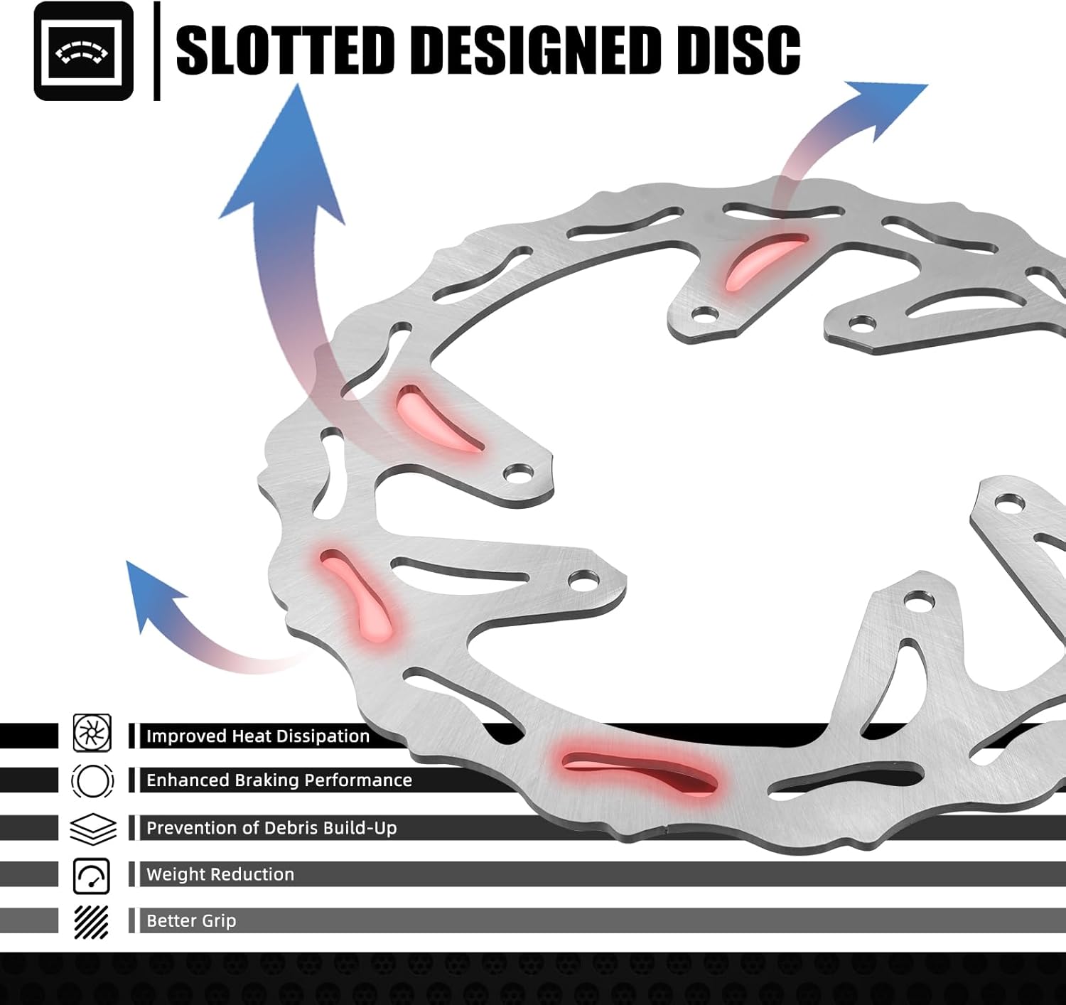 NICECNC 102mm Front Brake Discs Rotor Compatible with Honda CR125/CR250 95-07 CRF250R 04-14 CRF250X 04-17 CRF450R 02-14 CRF450X 05-17 See Fitment
