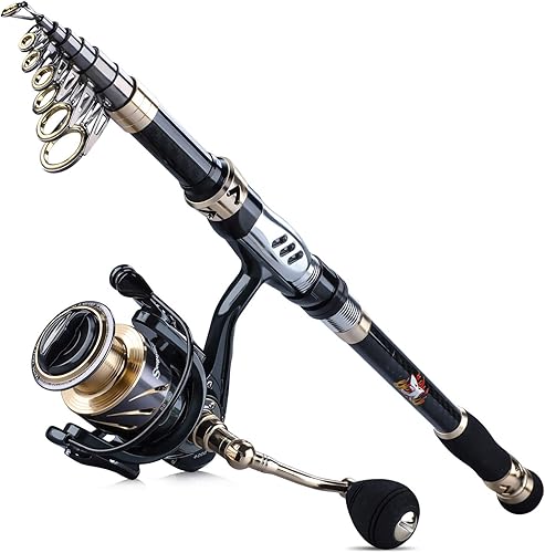 Sougayilang Combo convencional de caña de pescar de carrete y fibra de vidrio, peso medio para pesca con pesca de bagre