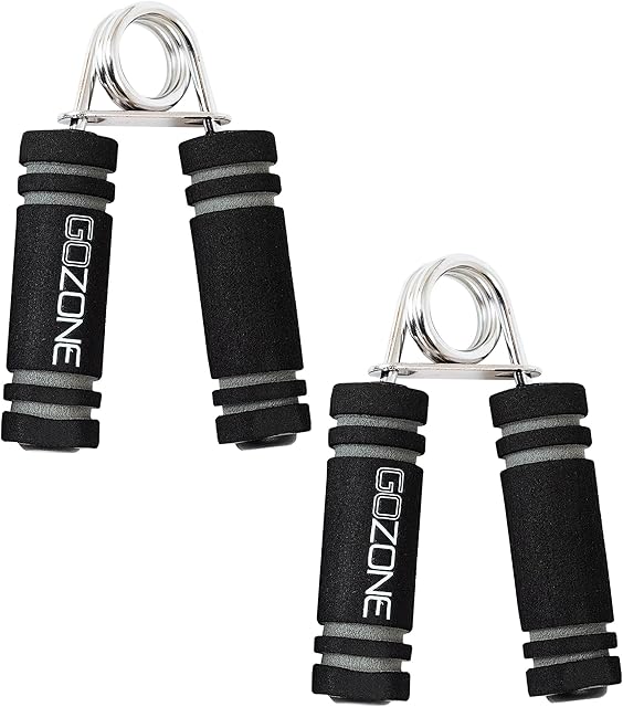 GoZone Hand Grip Strengthener - Padded Foam Handles - Strengthen Hands, Wrists, Forearm and Fingers - Medium to Heavy Spring Tension