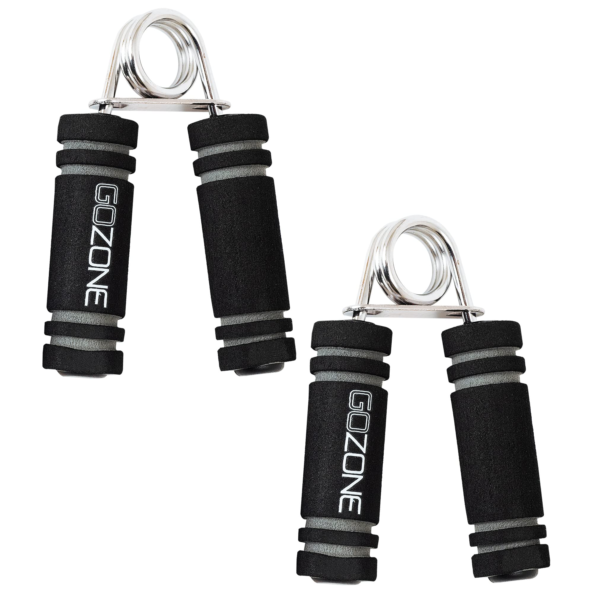 GoZone Hand Grip Strengthener - Pack of 2 - Padded Foam Handles - Strengthen Hands, Wrists, Forearm and Fingers - Medium to Heavy Spring Tension