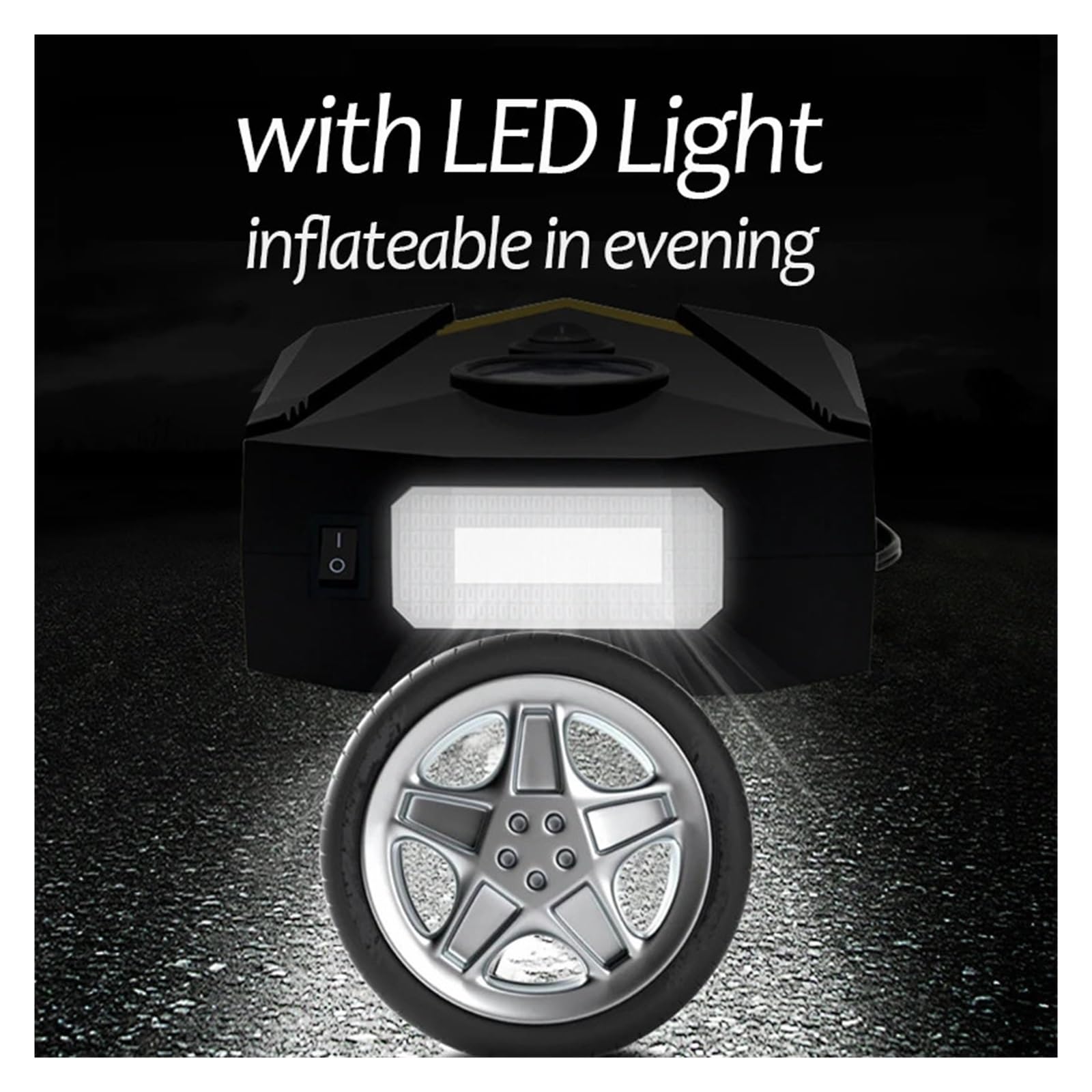 Bomba Inflable Digital For Neumáticos De Coche, Compresor De Aire Automático con Iluminación For Ruedas De Coches, Inflador De Neumáticos Eléctrico De 12V Inflador RáPido(Digital with Box)