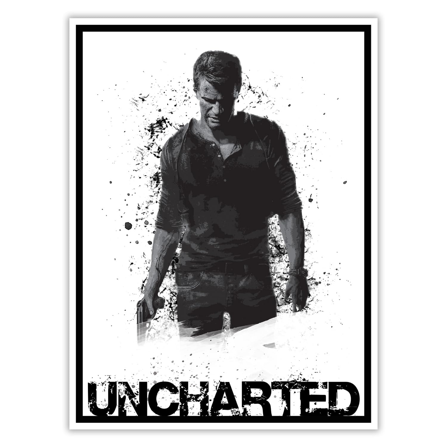 SnooozeWorks Nathan Drake Poster - Gaming Art, Unframed (8"x10")