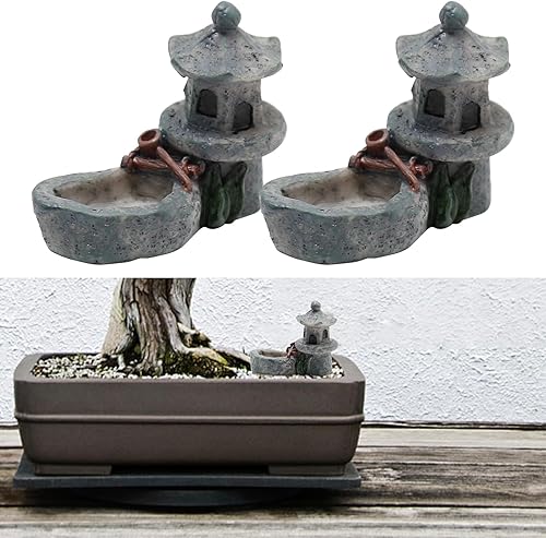 Miniatura 6 de 10 mini figuras retro de torre de estanque, mini estatua de pagoda, estilo japonés, farol de pagoda en miniatura, torre de piedra para jardín,