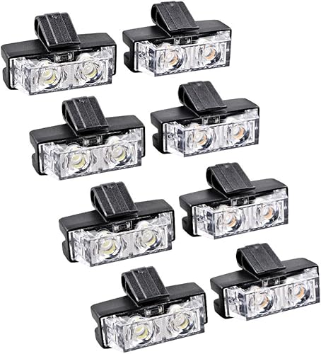 AMOPA CORP - Juego de 4 barras de luz estroboscópica intermitente de emergencia con 2 LED ámbar, color blanco + 4 unidades