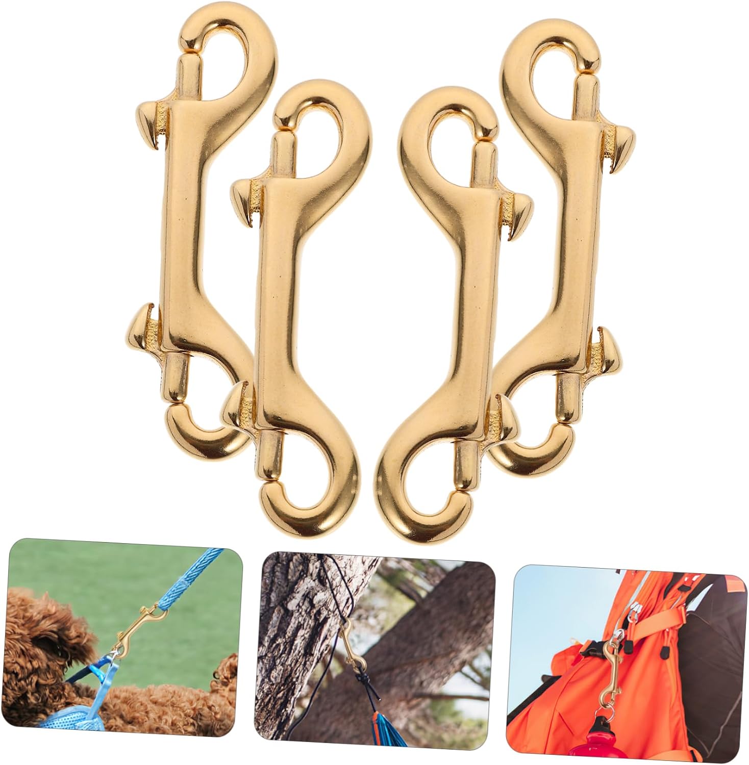 STOBOK 4 Pcs 90mm Brass Lobster Clasp Clips for Straps Bags and Leathercraft Heavy Duty Swivel Trigger Snaps for DIY Projects