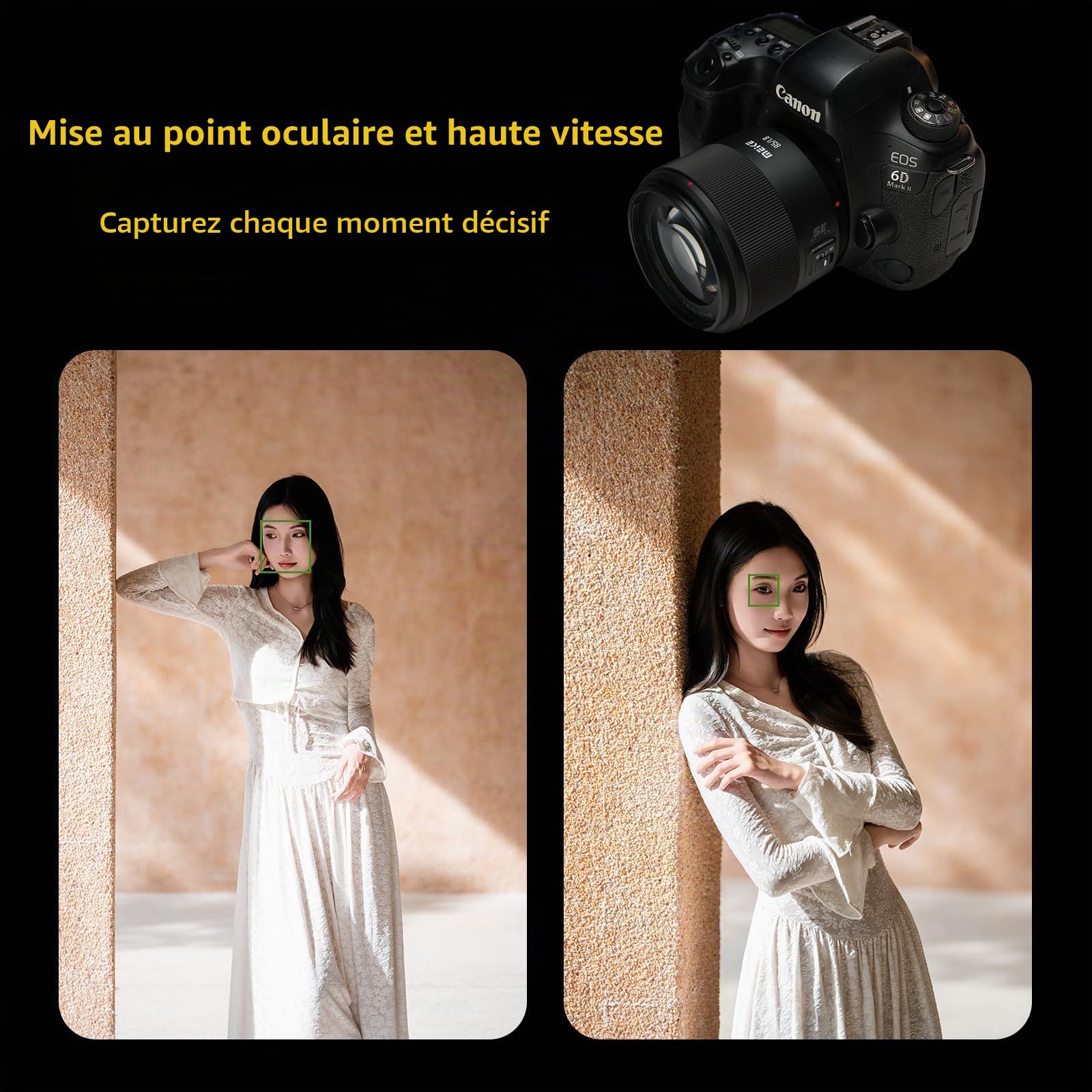 Meike Téléobjectif 85 mm F1.8 SE Mark II STM AF plein cadre autofocus moyen haute résolution 8K objectif portrait compatible avec les appareils photo reflex numériques Canon EOS EF Mount 5D 6D 5D Mark