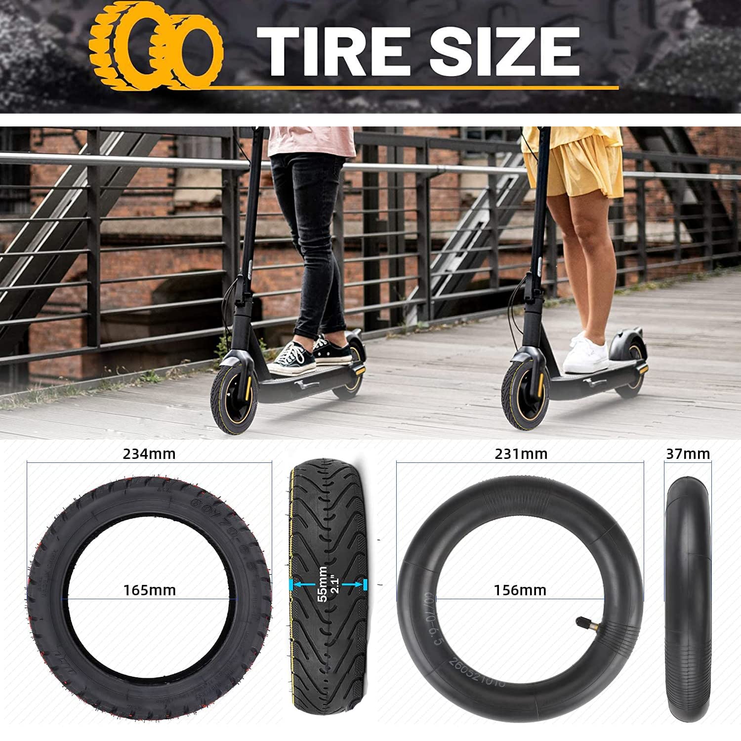 Piezas De Scooter 60/70-6,5 Neumático Sin Cámara 1... - Grandado