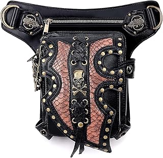 Pochete de couro de poliuretano, bolsa de quadril masculina e feminina, bolsa de perna com vários bolsos, para caminhada, pochete pequena bolsa de ombro tática multiuso, perna caída