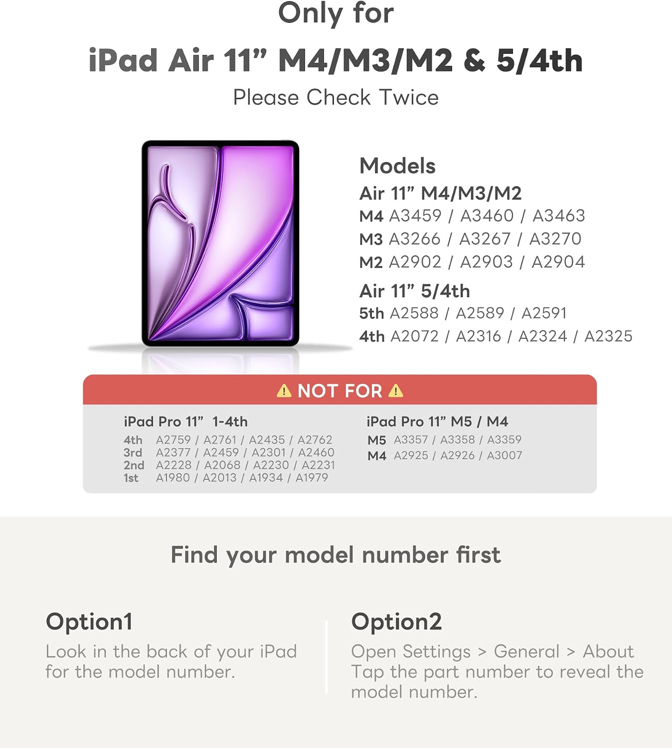 EIP Clear Case for iPad Air 11 inch M4 M3 M2 Generation, iPad Air 11” 5th, 4th Gen, Acrylic Anti-Yellowing Transparent Case, Detachable & Multi-Angle Viewing Stand with Pencil Holder, Black